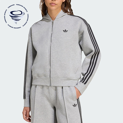 Adidas/阿迪达斯正品三叶草女士连帽宽松短款日常休闲外套JY2620