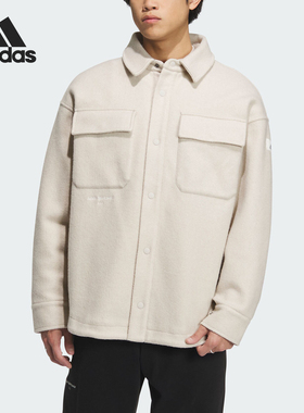 Adidas/阿迪达斯官方正品ST WM SHIRT JKT男士简约翻领外套IP4969