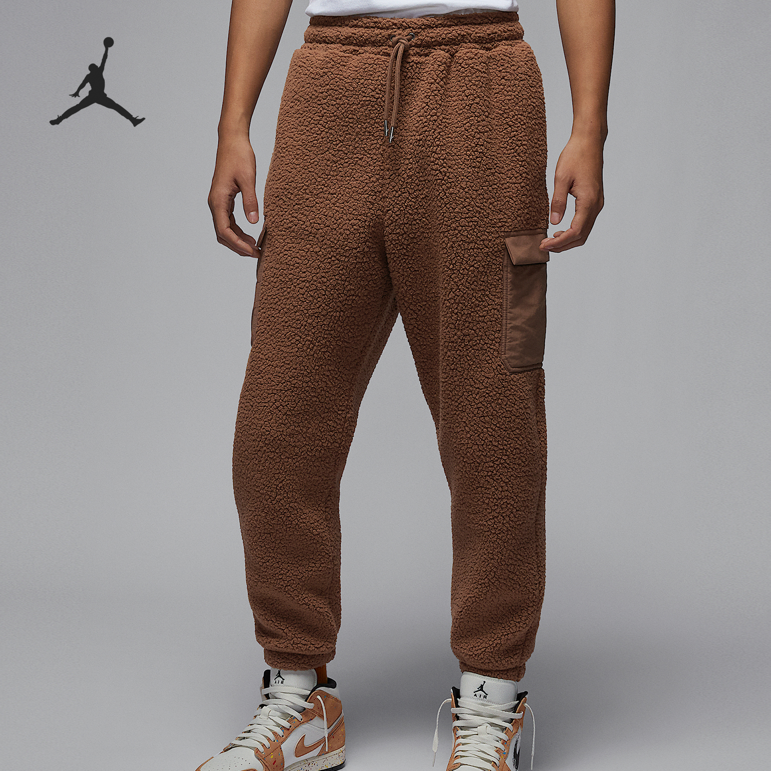 Nike/耐克官方正品JORDAN男士复古保暖仿羊羔绒长裤FV7451-223