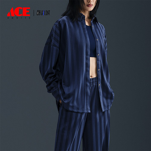 Nike/耐克正品Sportswear女士休闲条纹宽松耐穿衬衫HV1957-410