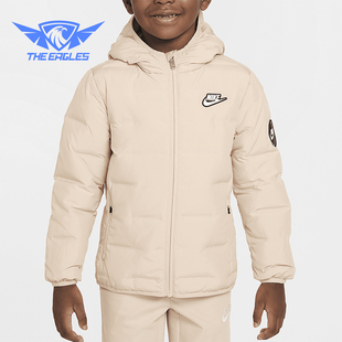 小童无缝绗缝保暖连帽羽绒服HQ7960 新款 126 耐克正品 Nike