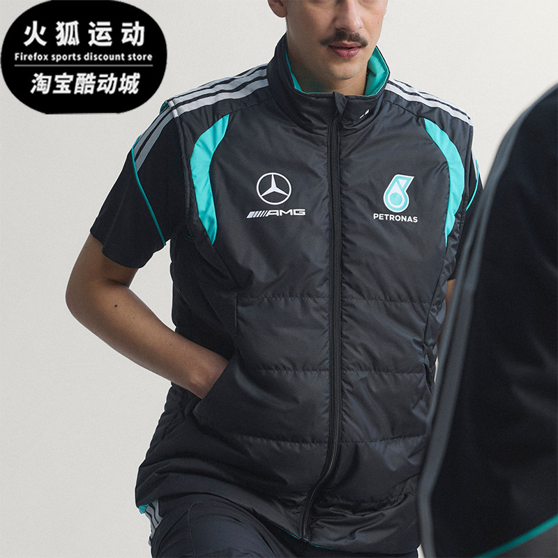 Adidas/阿迪达斯正品新款男黑蓝绿色保暖经典棉马甲背心KE5476