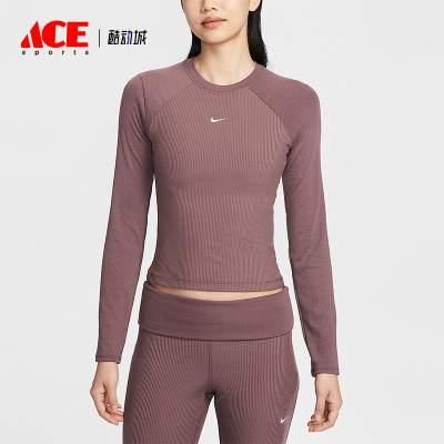 Nike/耐克正品2026春季款女士圆领刺绣经典长袖上衣IF0237-502