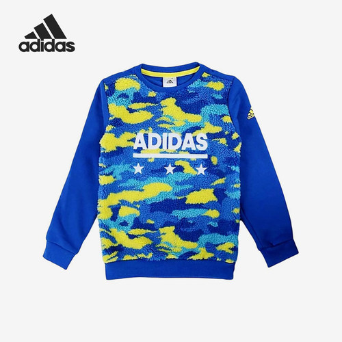 Adidas/阿迪达斯正品小童款圆领运动休闲保暖套头长袖BQ7632