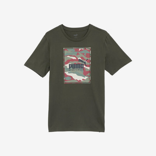 Puma/彪马官方正品时尚男士圆领印花透气宽松针织休闲运动短袖T恤