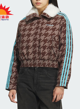 Adidas/阿迪达斯正品三叶草女士休闲翻领耐穿保暖短款棉服KA9732