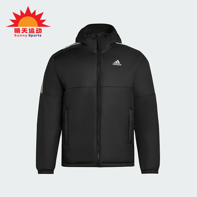 Adidas/阿迪达斯正品Essentials男士休闲连帽日常户外棉服KF6755