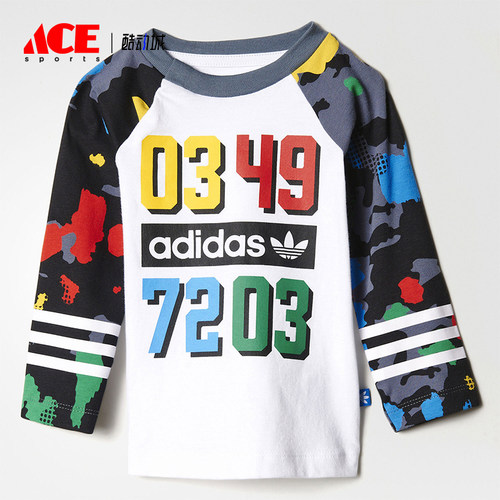 Adidas/阿迪达斯正品三叶草印花长袖T恤经典新款长袖T恤AY8559