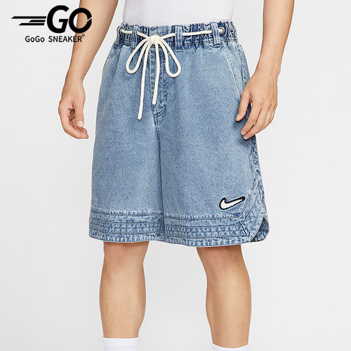 Nike/耐克正品夏季男士复古柔软牛仔布经典篮球短裤HV1914-436