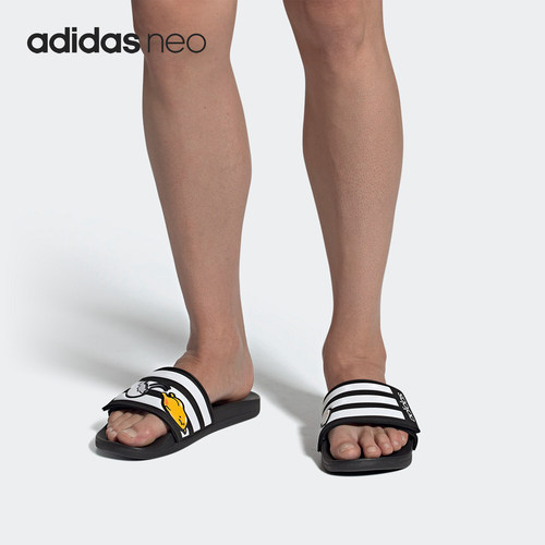 Adidas/阿迪达斯正品当季新款neo蛋黄哥联名男女运动凉拖鞋FY3037