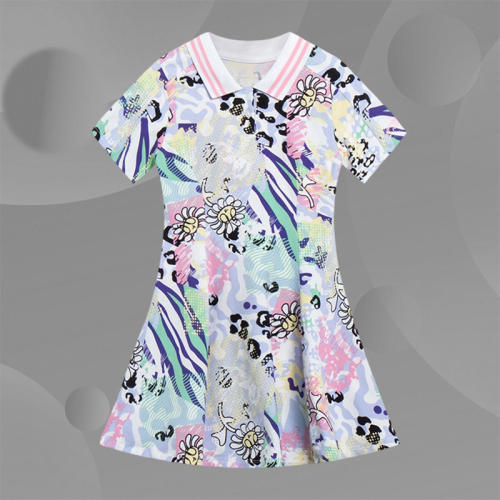 Lining/李宁正品女大童运动潮流系列印花舒适休闲连衣裙YSKT064