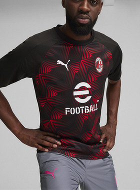 Puma/彪马正品AC米兰足球赛前热身男士运动短袖T恤774024-01