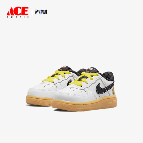 Nike/耐克正品AirForce1LV8新款婴童白棕色板鞋DO5863-100