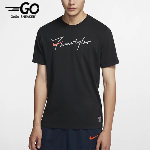 Nike/耐克正品夏季男士简约大logo印花运动圆领短袖CK1186-010