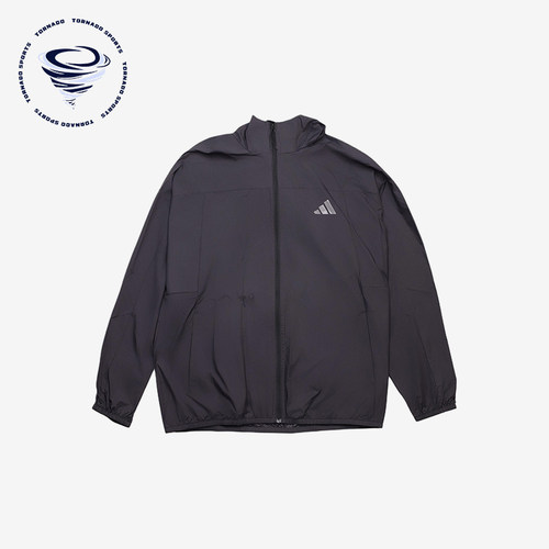 Adidas/阿迪达斯正品2025男士连帽运动训练薄款透气外套KC6009