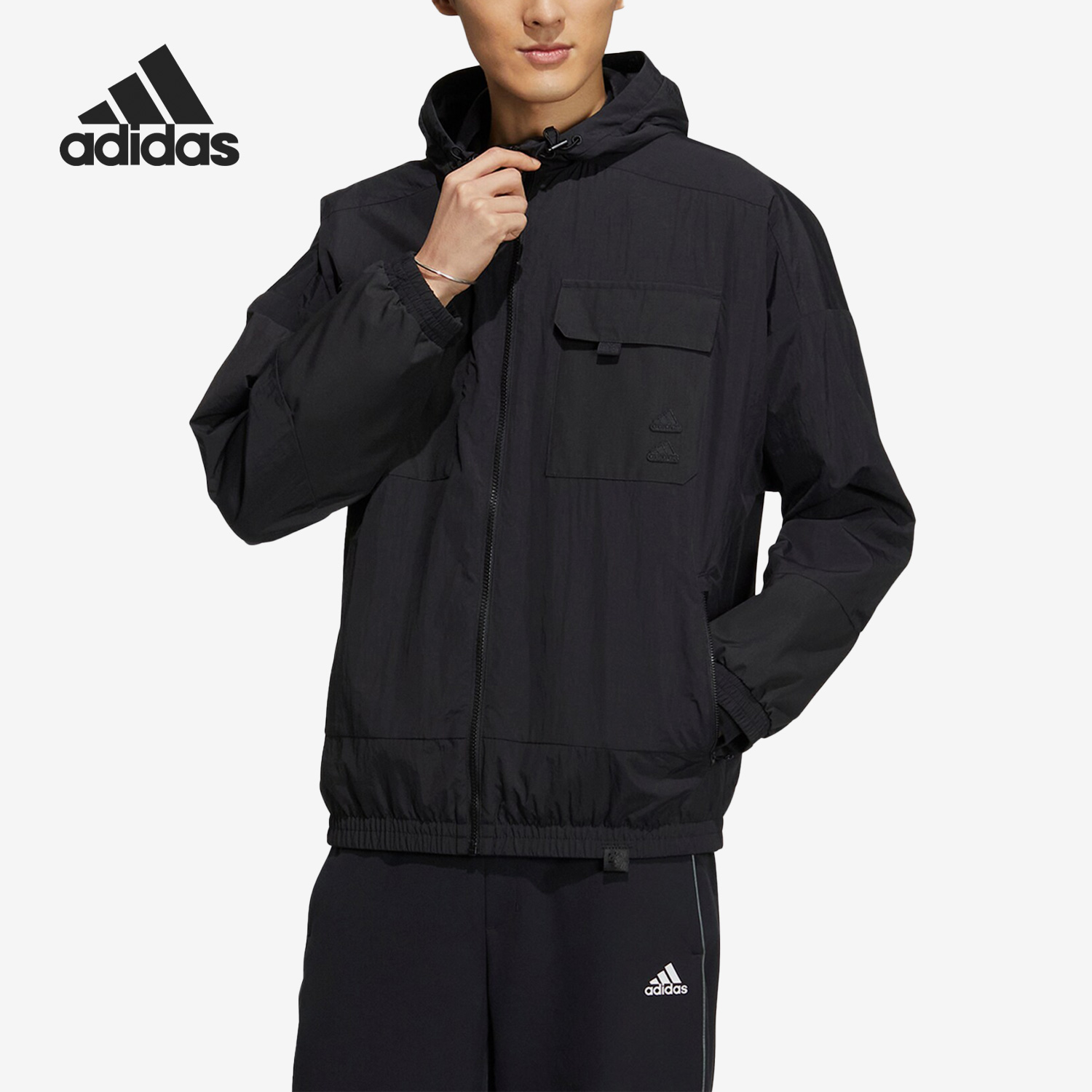 Adidas/阿迪达斯男子运动加绒连帽外套IA6959