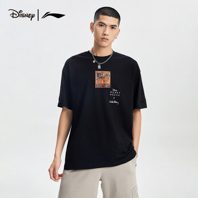 李宁短袖T恤男联名Keith Haring夏宽松运动上衣AHSR503