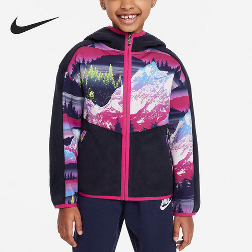 Nike/耐克正品连帽拉链加绒夹克新款儿童经典夹克外套FZ1729-475