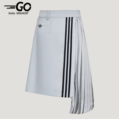 Adidas/阿迪达斯正品女士时尚不对称百褶休闲半身裙LF2338