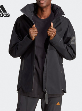 Adidas/阿迪达斯正品新款男士防水运动休闲连帽外套HT8770