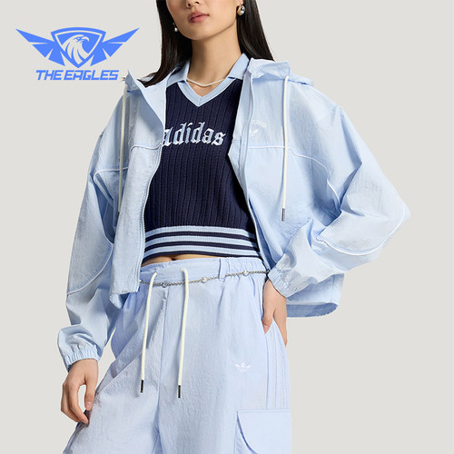 Adidas/阿迪达斯正品三叶草女士梭织户外运动透气时尚外套KT3056