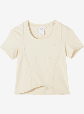 Puma/彪马正品新款女士简约时尚U领修身短款短袖T恤628206-87