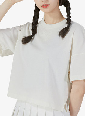 Puma/彪马正品秋冬季女子休闲短款短袖透气T恤半袖670951-99