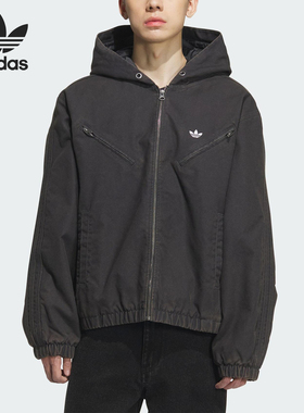 Adidas/阿迪达斯正品三叶草男女连帽运动宽松保暖外套KC2640