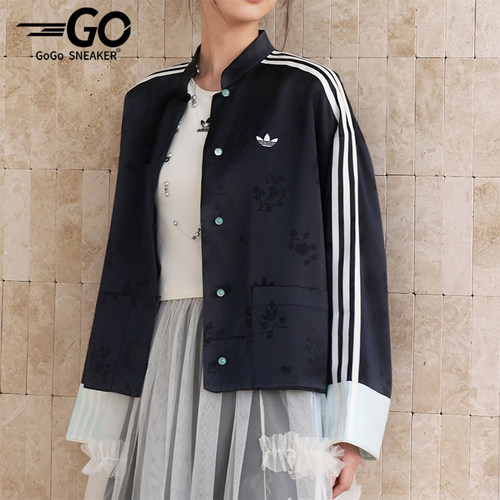 Adidas/阿迪达斯正品三叶草女士时尚新中式提花夹克外套KY5741