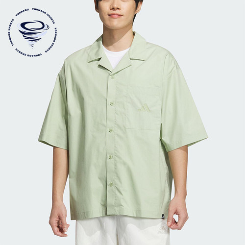 Adidas/阿迪达斯正品夏季男士宽松运动休闲经典翻领衬衫JL6056