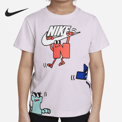 Nike/耐克正品 当季新款小童时尚耐磨舒适圆领短袖T恤DN4516-663