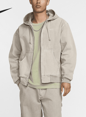 Nike/耐克正品Life男士简约休闲宽松拉链连帽外套FZ6576-014