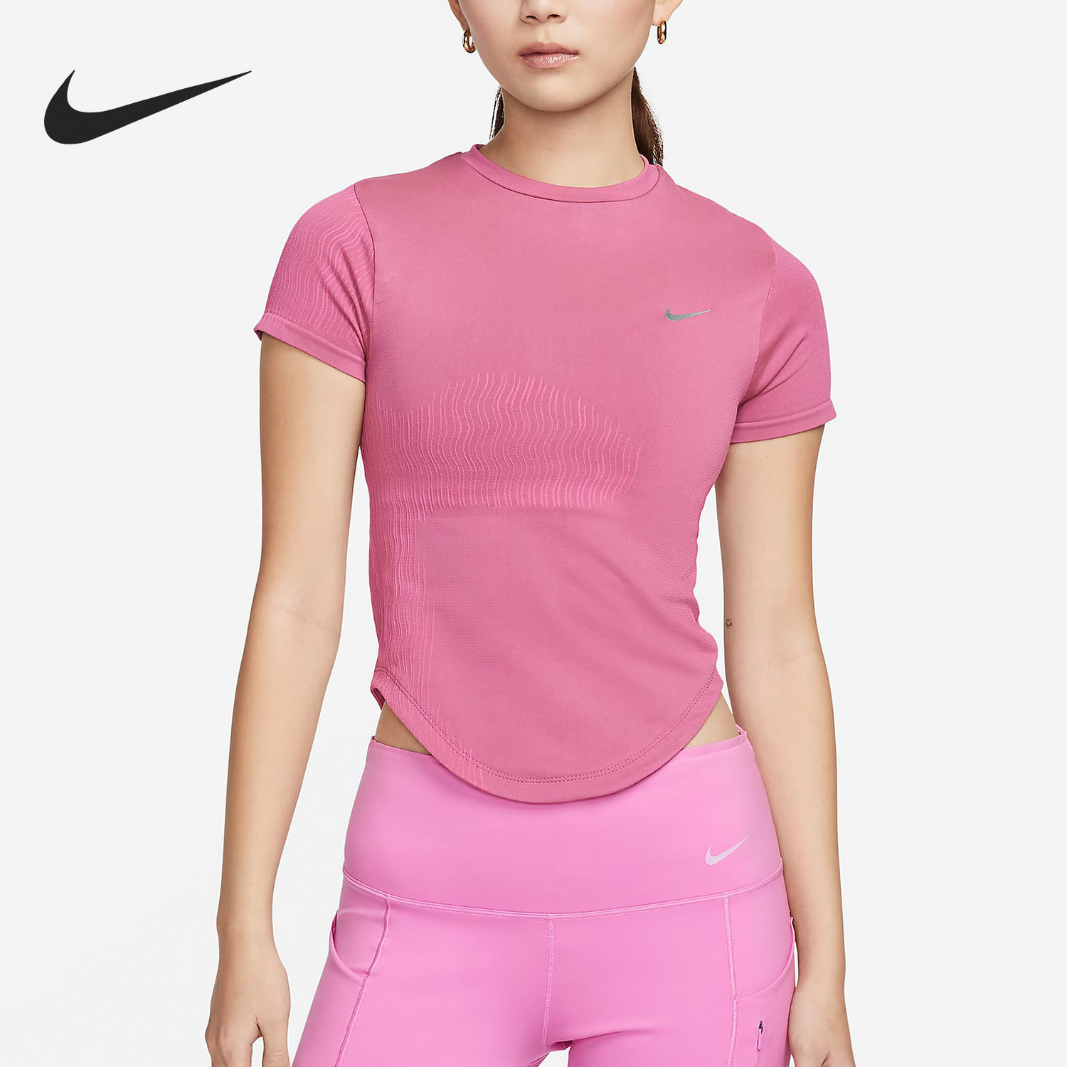 Nike/耐克正品新款女士针织透气跑步运动短袖T恤FN2582-605