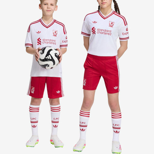 Adidas阿迪达斯正品LIVERPOOL FC大童足球速干条纹运动裤KB8309