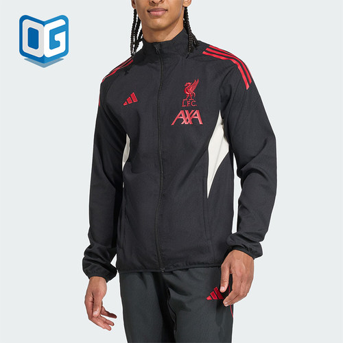 Adidas/阿迪达斯正品利物浦男士立领足球运动梭织夹克外套JV6572