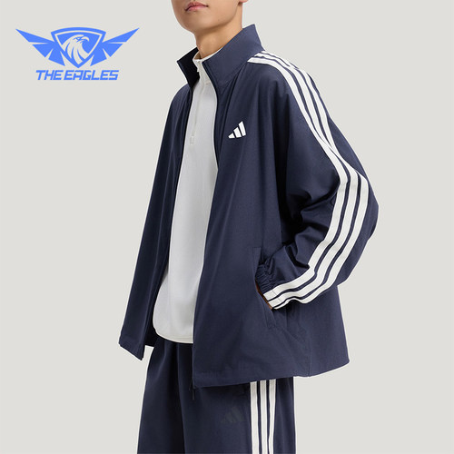 Adidas/阿迪达斯正品2026春季款男士立领经典印花休闲外套KR2547