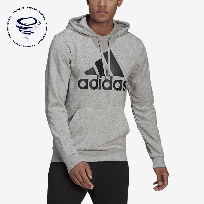 Adidas/阿迪达斯正品印花连帽男灰色休闲经典舒适轻便卫衣GK9541