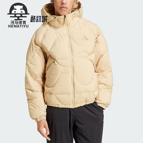 阿迪达斯男女保暖连帽羽绒服