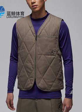 Nike/耐克正品JORDAN男士休闲V领保暖刺绣运动棉马甲HQ8680-040