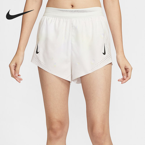 Nike/耐克正品2025女士印花中腰网眼透气跑步运动短裤IF1426-101