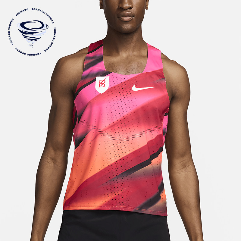 Nike/耐克正品夏季新款男士透气时尚跑步图案训练背心FQ1362-614