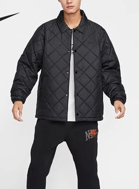 Nike/耐克正品当季新款男士宽松休闲翻领轻薄棉服FZ0635-010
