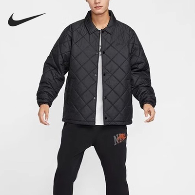 Nike/耐克正品当季新款男士宽松休闲翻领轻薄棉服FZ0635-010