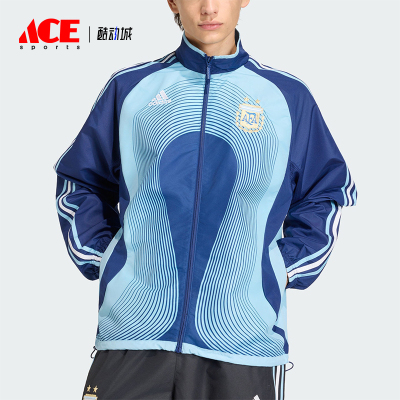 Adidas/阿迪达斯正品春秋男士运动拉链立领复古足球夹克JZ2214