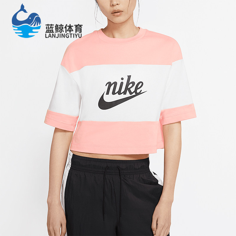 Nike/耐克正品夏季新款女士拼接短款透气运动短袖CK1302-101图片