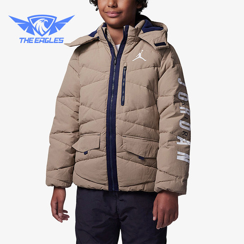 Nike/耐克正品JORDAN大童休闲连帽保暖加厚羽绒服FB1671-247