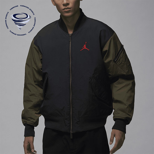 耐克男士运动拼接印花保暖棉服