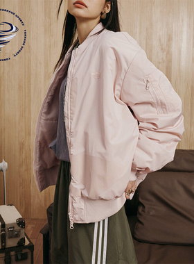 Adidas/阿迪达斯正品三叶草男女时尚立领运动夹棉外套JL8382