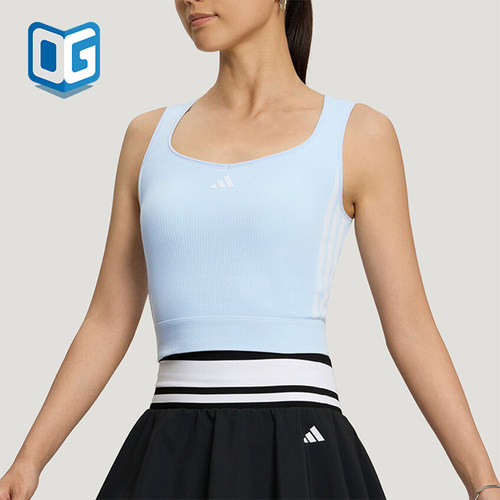 Adidas/阿迪达斯正品女士印花时尚透气运动无袖背心LF0075