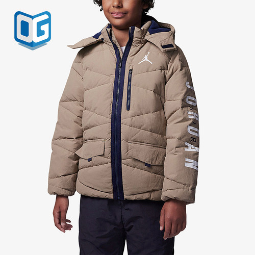 Nike/耐克正品JORDAN大童休闲连帽保暖加厚羽绒服FB1671-247